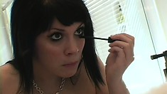 Brunette Andi Is Getting Made Up For A Hot Date And Shows Her Tits