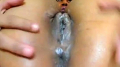 Ebony masturbation