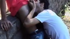 Twinks enjoy the outdoors and sucking cock with hardcore ass banging